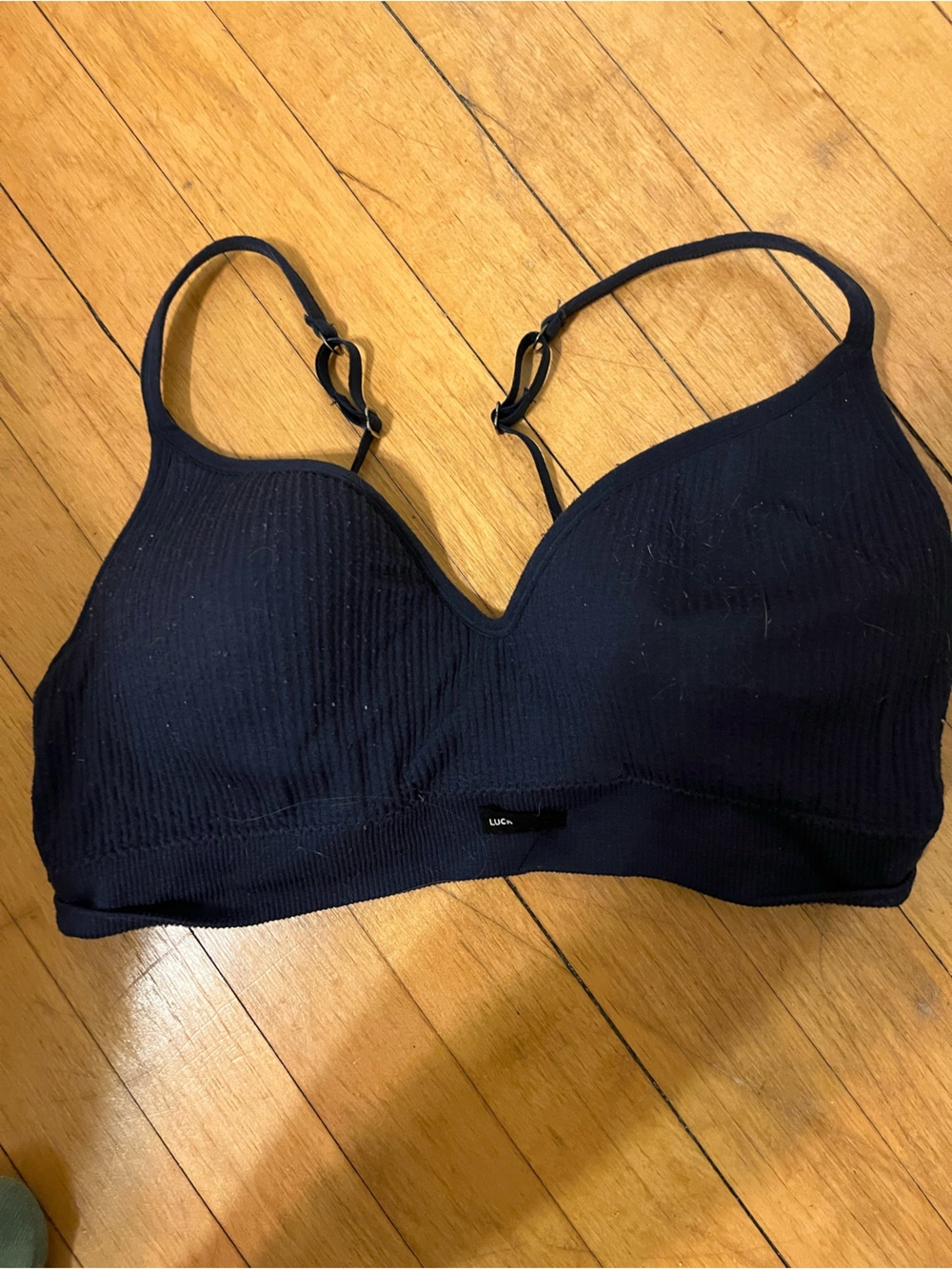 Lucky Brand Navy Ribbed Bra